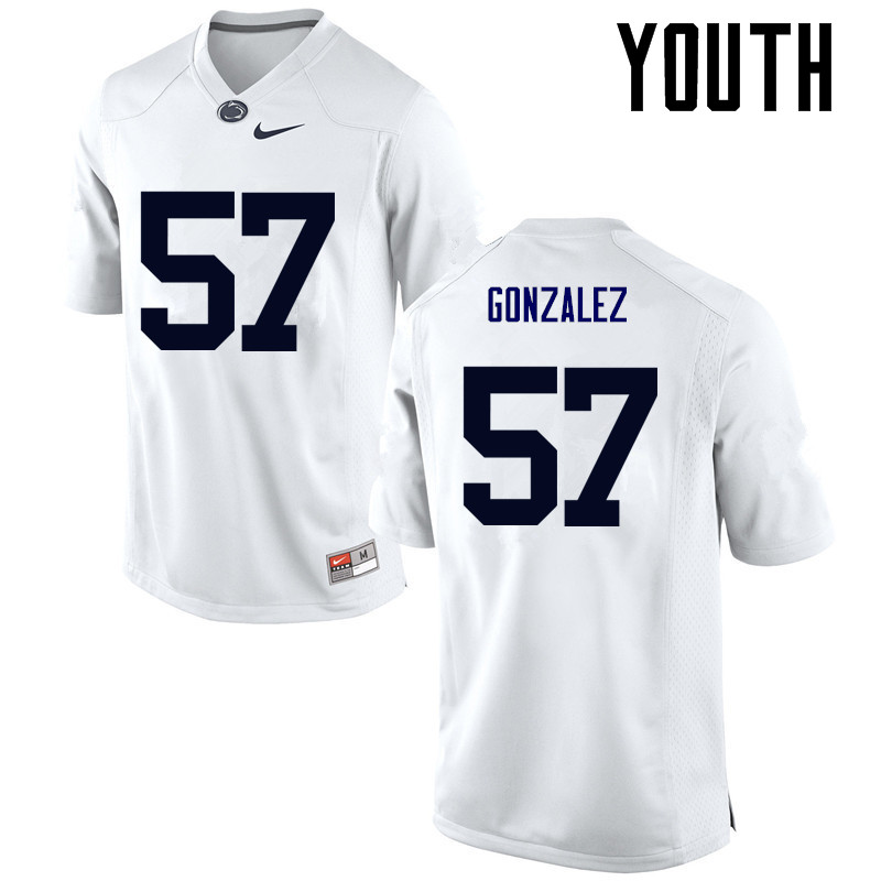 Youth Penn State Nittany Lions #57 Steven Gonzalez College Football Jerseys-White